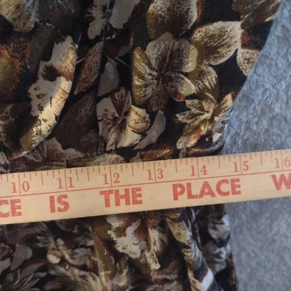 Vintage Jamie Brooke One Piece Romper Women M Dark Brown Floral Functional - Picture 7 of 9